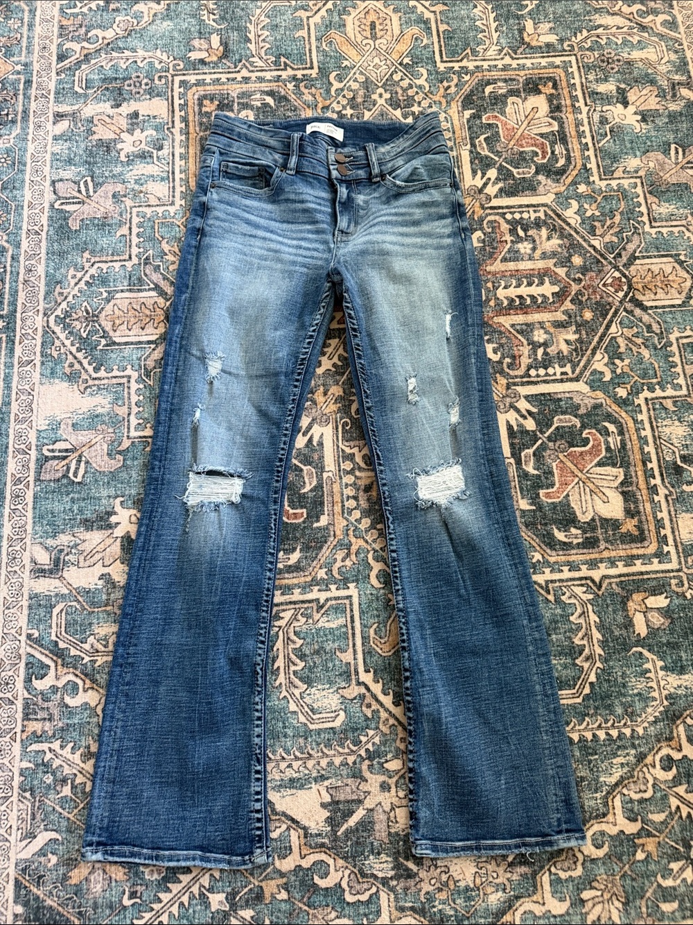 BKE Denim Payton Mid Rise Bootcut Distressed 27x31 1/2